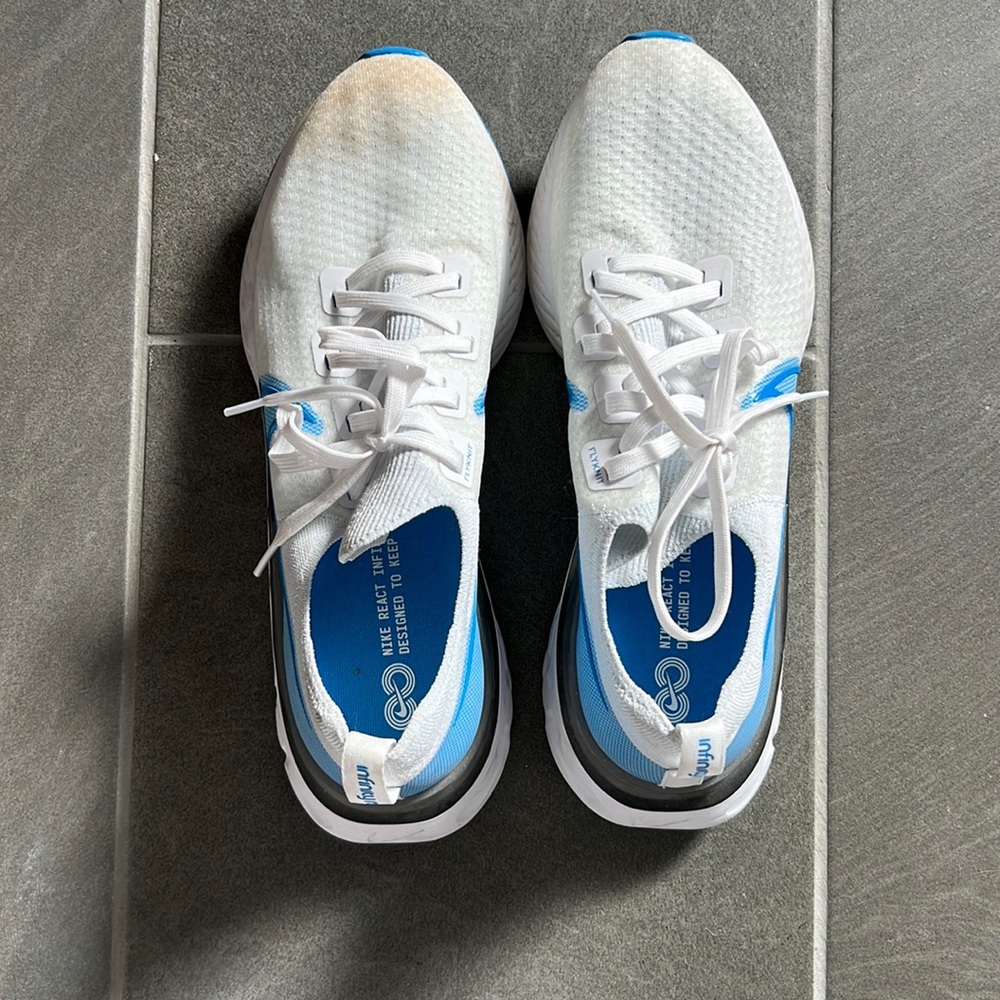 Nike react infinity shoes - Carolina blue and white - size 12